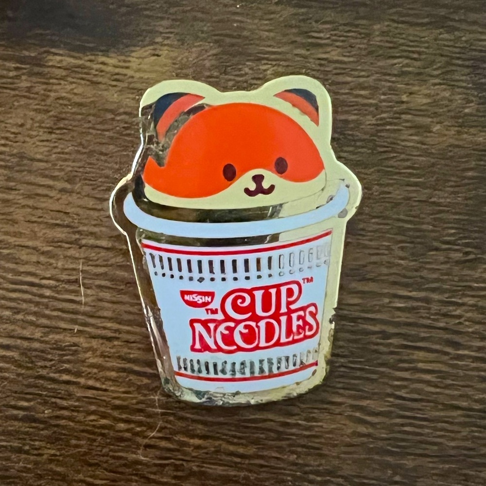 Cup of Noodles Fox Enamel Pins